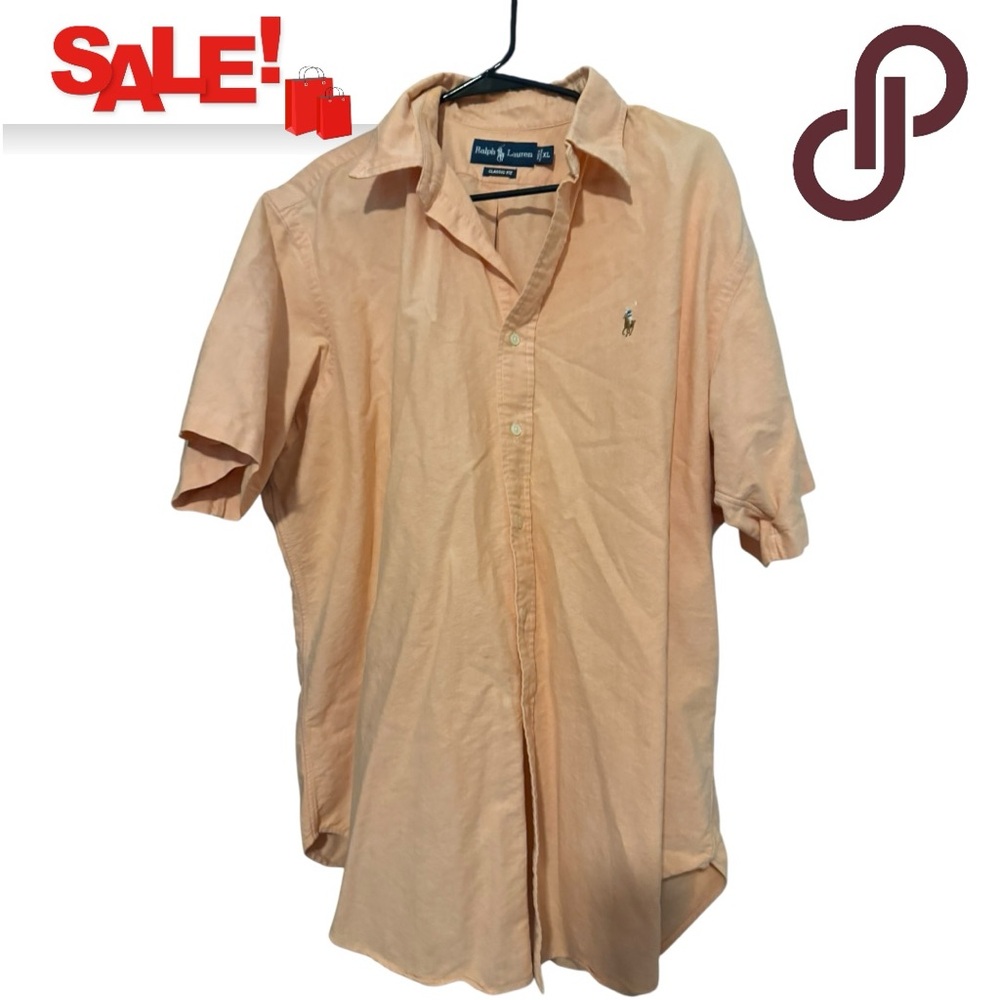 Ralph Lauren Orange Casual Button Down Shirt